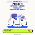 Pack de 3 supuestos prácticos resueltos de Administración de Empresas en Castilla y León. Incluye manual específico. PDF de Opotemario.