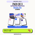 Pack de 3 supuestos prácticos resueltos de Economía en Castilla y León. Incluye manual específico. PDF de Opotemario.
