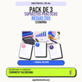 Pack de 3 supuestos prácticos resueltos de Economía en Comunitat Valenciana. Incluye manual específico. PDF de Opotemario.