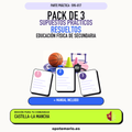 Pack de 3 supuestos prácticos resueltos de Educación Física de Secundaria en Castilla-La Mancha. Incluye manual específico. PDF de Opotemario.