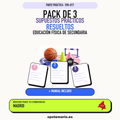Pack de 3 supuestos prácticos resueltos de Educación Física de Secundaria en Madrid. Incluye manual específico. PDF de Opotemario.
