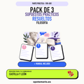Pack de 3 supuestos prácticos resueltos de Filosofía en Castilla y León. Incluye manual específico. PDF de Opotemario.