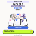 Pack de 3 supuestos prácticos resueltos de Filosofía en Comunitat Valenciana. Incluye manual específico. PDF de Opotemario.