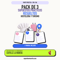 Pack de 3 supuestos prácticos resueltos de Hostelería y Turismo en Castilla-La Mancha. Incluye manual específico. PDF de Opotemario.