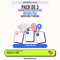 Pack de 3 supuestos prácticos resueltos de Hostelería y Turismo en Castilla y León. Incluye manual específico. PDF de Opotemario.