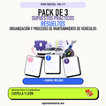Pack de 3 supuestos prácticos resueltos de Organización y Procesos de Mantenimiento de Vehículos en Castilla y León. Incluye manual específico. PDF de Opotemario.