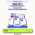 Pack de 3 supuestos prácticos resueltos de Procesos de Gestión Administrativa en Canarias. Incluye manual específico. PDF de Opotemario.