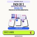 Pack de 3 supuestos prácticos resueltos de Procesos de Gestión Administrativa en Castilla-La Mancha. Incluye manual específico. PDF de Opotemario.