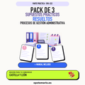 Pack de 3 supuestos prácticos resueltos de Procesos de Gestión Administrativa en Castilla y León. Incluye manual específico. PDF de Opotemario.