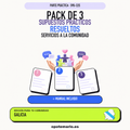 Pack de 3 supuestos prácticos resueltos de Servicios a la Comunidad en Galicia. Incluye manual específico.