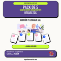 Pack de 5 supuestos prácticos resueltos de Audición y Lenguaje (AL) en Castilla y León. Incluye manual específico. PDF de Opotemario.