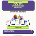 Pack de 5 supuestos prácticos resueltos de Educación Física de Secundaria en Comunitat Valenciana. Incluye manual específico. PDF de Opotemario.