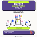 Pack de 5 supuestos prácticos resueltos de Educación Infantil en Castilla y León. Incluye manual específico. PDF de Opotemario.