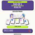 Pack de 5 supuestos prácticos resueltos de Educación Primaria en Castilla-La Mancha. Incluye manual específico. PDF de Opotemario.