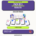 Pack de 5 supuestos prácticos resueltos de Educación Primaria en Castilla y León. Incluye manual específico. PDF de Opotemario.
