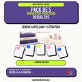 Pack de 5 supuestos prácticos resueltos de Lengua Castellana y Literatura en Castilla-La Mancha. Incluye manual específico. PDF de Opotemario.