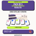 Pack de 5 supuestos prácticos resueltos de Lengua Castellana y Literatura en Castilla y León. Incluye manual específico. PDF de Opotemario.