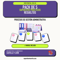 Pack de 5 supuestos prácticos resueltos de Procesos de Gestión Administrativa en Castilla y León. Incluye manual específico. PDF de Opotemario.