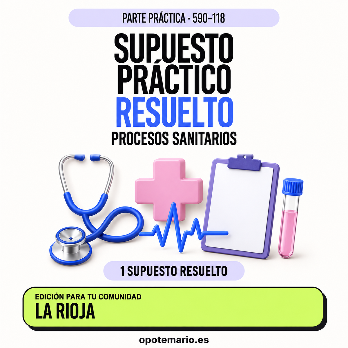 Supuesto práctico resuelto de Procesos Sanitarios en La Rioja. PDF de Opotemario.