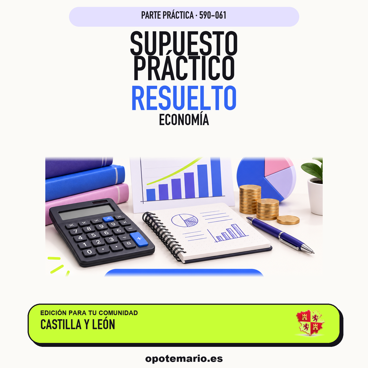 Supuestos prácticos resueltos de Economía en Castilla y León. PDF de Opotemario.