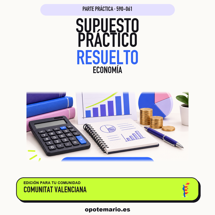 Supuestos prácticos resueltos de Economía en Comunitat Valenciana. PDF de Opotemario.