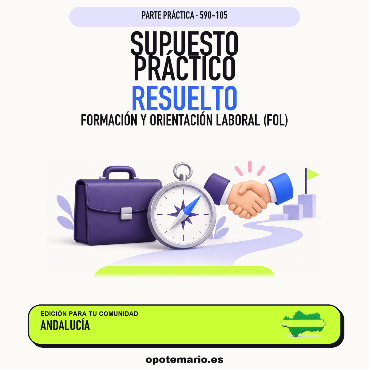 Supuestos prácticos resueltos de Formación y Orientación Laboral (FOL) en Andalucía. PDF de Opotemario.