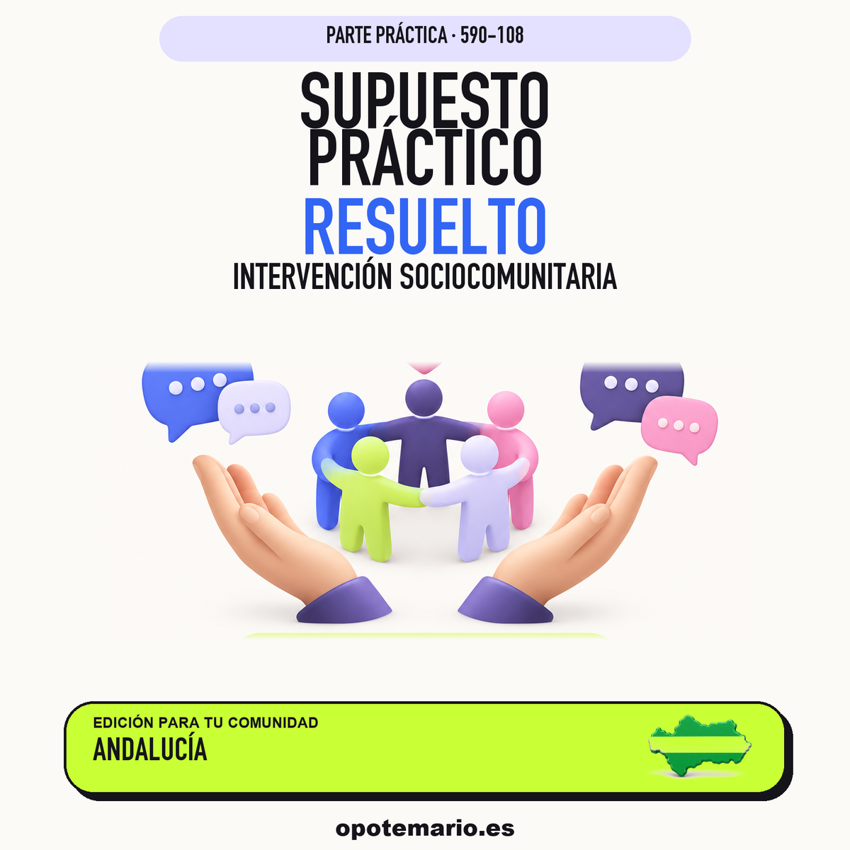 Supuestos prácticos resueltos de Intervención Sociocomunitaria en Andalucía. PDF de Opotemario.