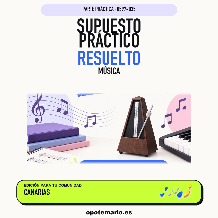 Supuestos prácticos resueltos de Música en Canarias. PDF de Opotemario.