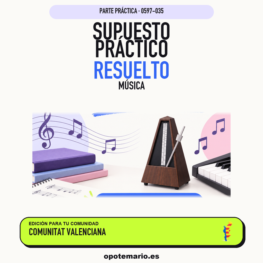 Supuestos prácticos resueltos de Música en Comunitat Valenciana. PDF de Opotemario.