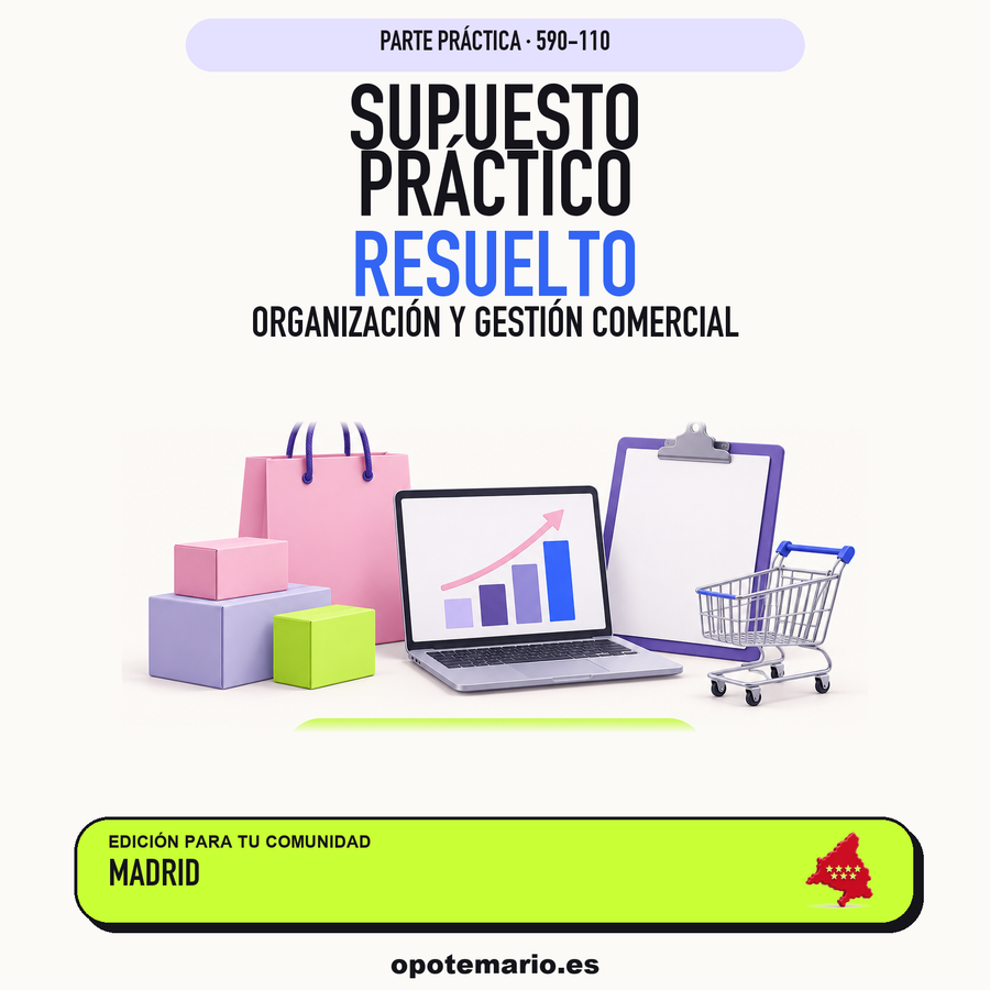 Supuestos prácticos resueltos de Organización y Gestión Comercial en Madrid. PDF de Opotemario.