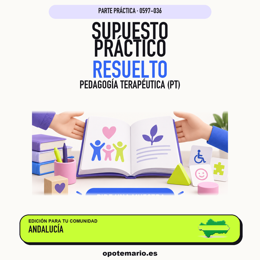 Supuestos prácticos resueltos de Pedagogía Terapéutica (PT) en Andalucía. PDF de Opotemario.