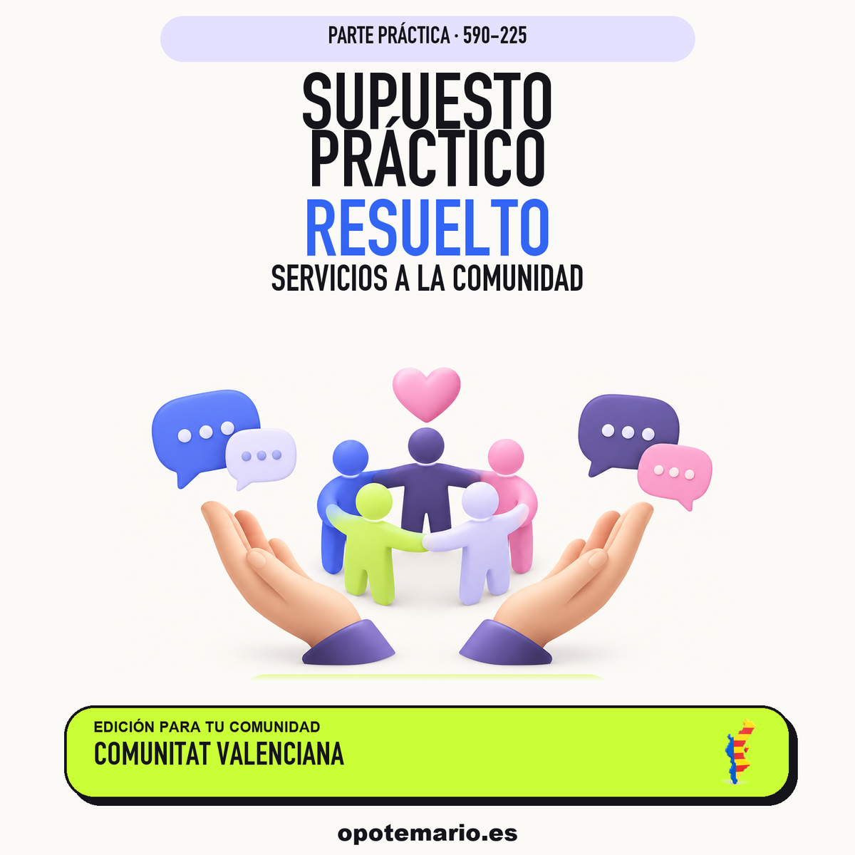 Supuestos prácticos resueltos de Servicios a la Comunidad en Comunitat Valenciana. PDF de Opotemario.