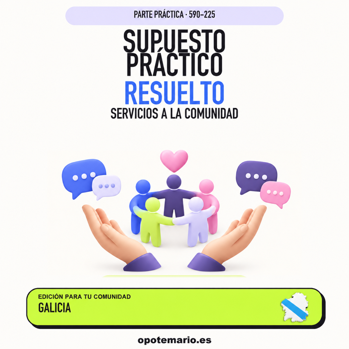Supuesto práctico resuelto de Servicios a la Comunidad en Galicia. PDF de Opotemario.
