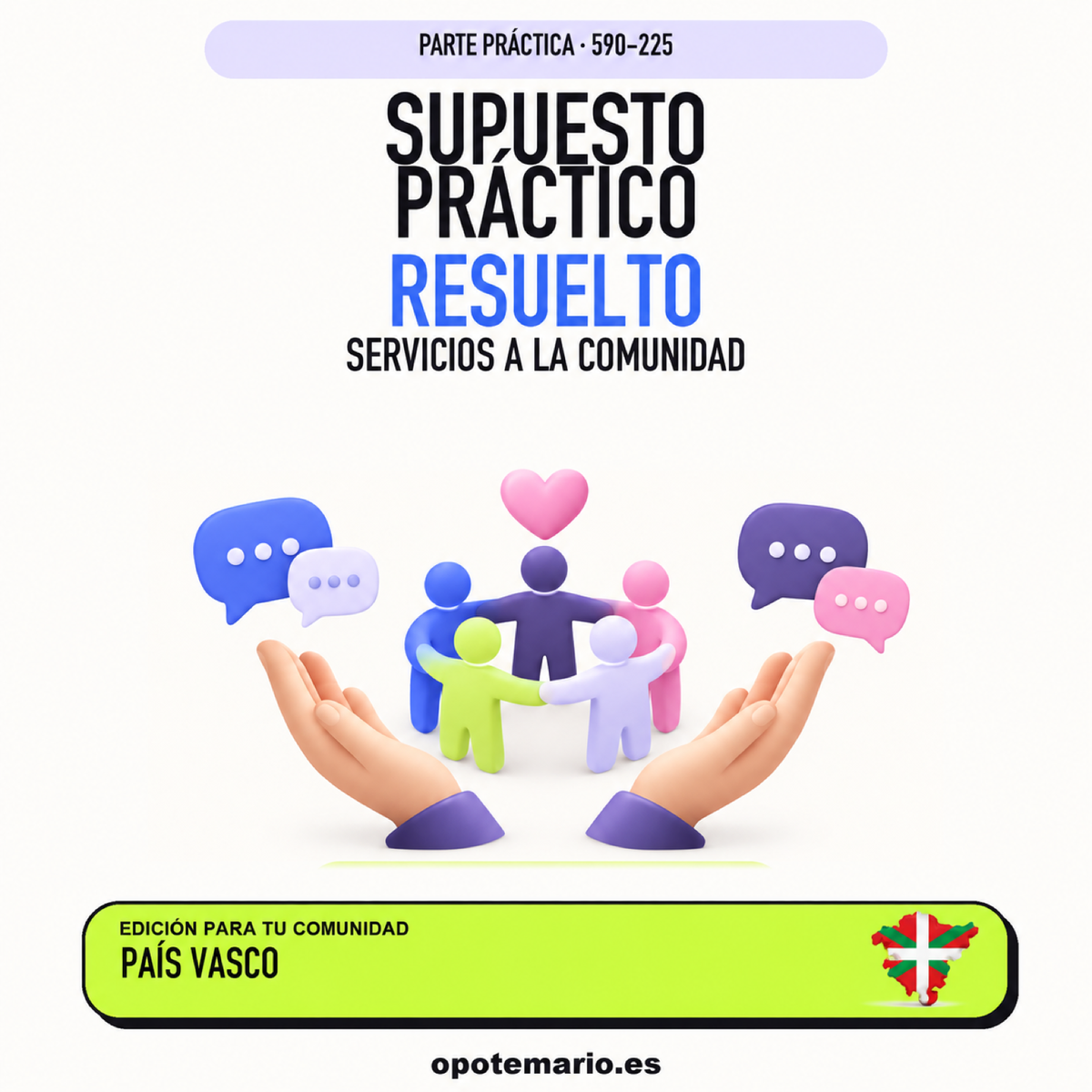 Supuesto práctico resuelto de Servicios a la Comunidad en País Vasco. PDF de Opotemario.