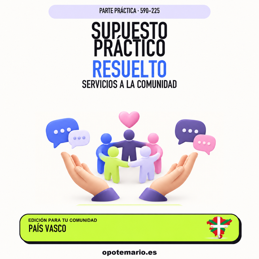 Supuesto práctico resuelto de Servicios a la Comunidad en País Vasco. PDF de Opotemario.
