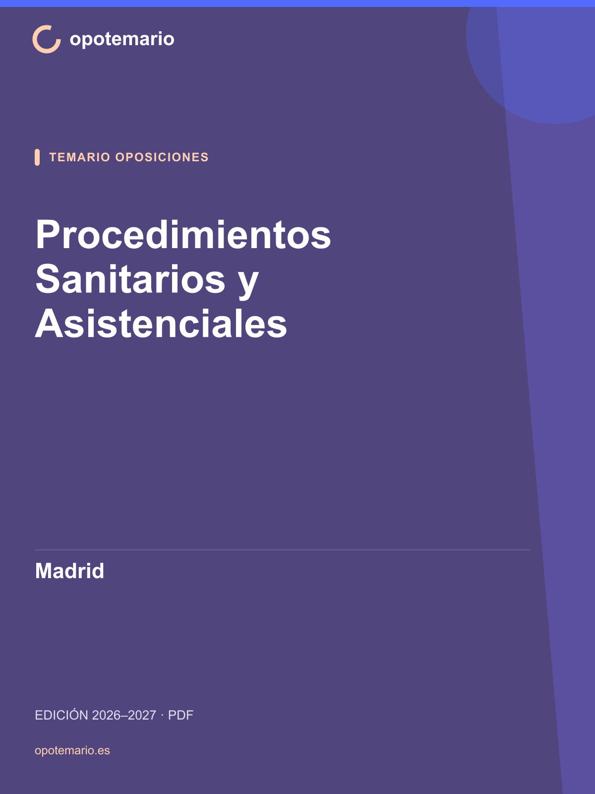 Temario de oposiciones de Procedimientos Sanitarios y Asistenciales en Madrid 2026-2027